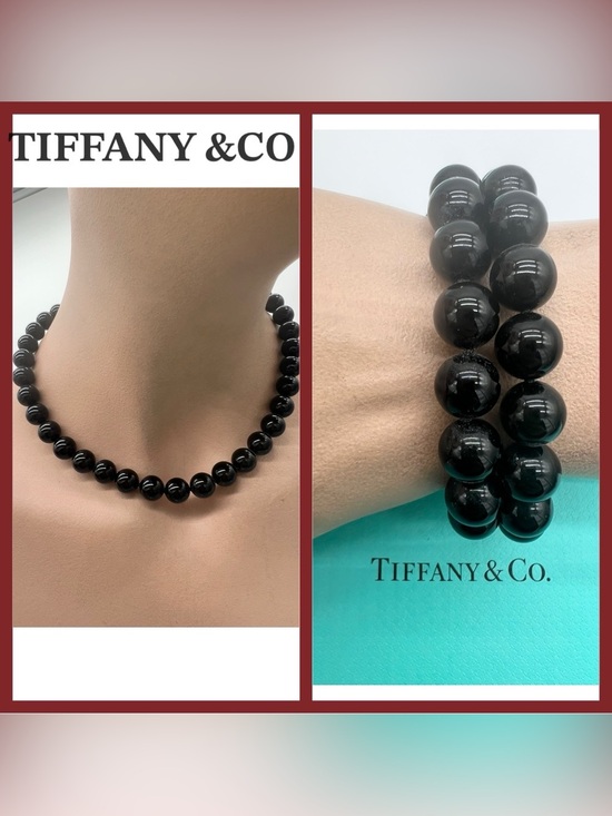 Tiffany & Co. Jewelry - 🔴Authentic Tiffany & Co. VINTAGE Sterling Silver Onyx Beads Necklace🔴